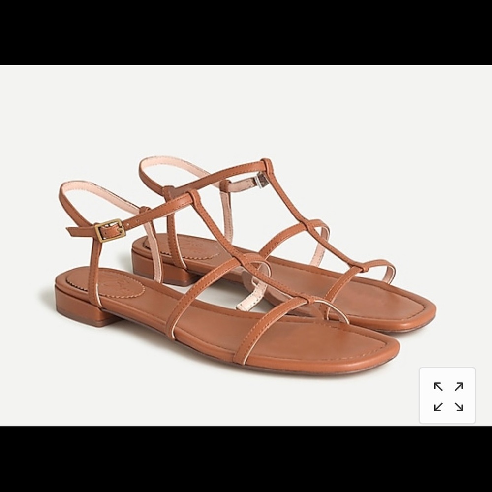 Abbie leather double T-strap sandals